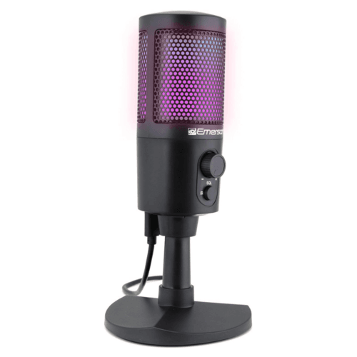Emerson streaming microphone with purple RGB lighting