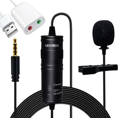Hands‑free clip‑on lavalier microphone for smartphones