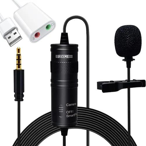 Hands‑free clip‑on lavalier microphone for smartphones