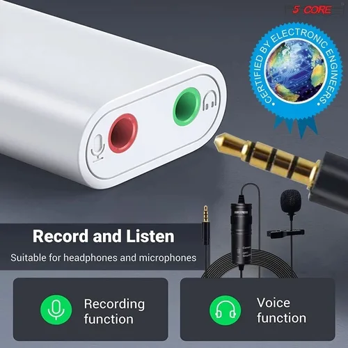 Clip‑on microphone with record and listen function