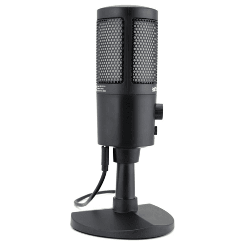 Close‑up of Emerson microphone grille
