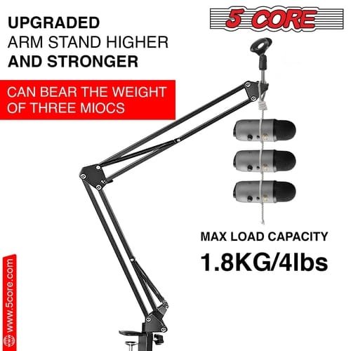 5Core Microphone Boom Arm with Shock Mount & Pop Filter - Image 9