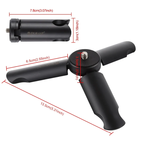 Folding mini tripod with anti‑slip feet