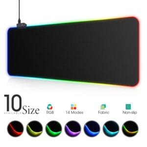 RGB LED mousepad with multicolor lighting